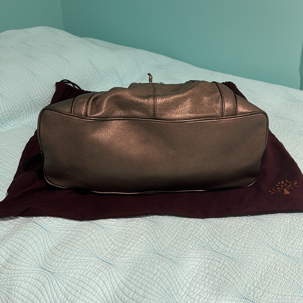 Mulberry Large Agyness Gunmetal metallic Satchel - Picture 2 of 16